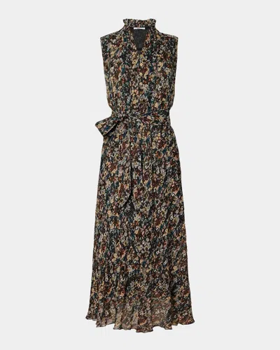 Santorelli Sleeveless Abstract-print Viscose Midi Dress In Green