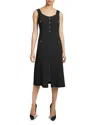 Santorelli Fanny Button-embellished Crepe Dress In Black