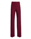 Santorelli Della Staight Leg Pants With Slanted Pockets In Fluid Techno Crepe In Cherry Cola