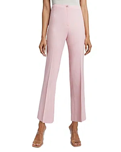 Santorelli Tailored Straight Ankle Pants In Petal Pink