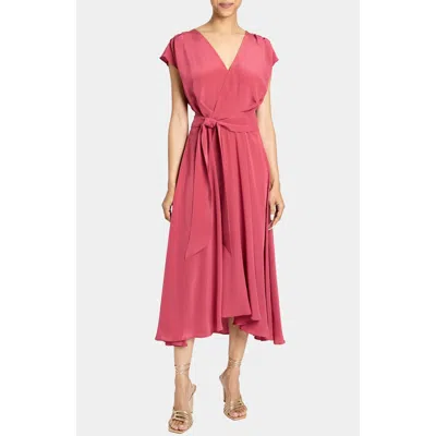 SANTORELLI SANTORELLI TALIA CAP SLEEVE MIDI DRESS SILK CREPE DE CHINE