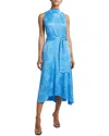 Santorelli Taylor Mock Neck Midi Dress In Multi