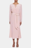 Santorelli Tessa Long Sleeve Midi Fit And Flare Dress In Pink