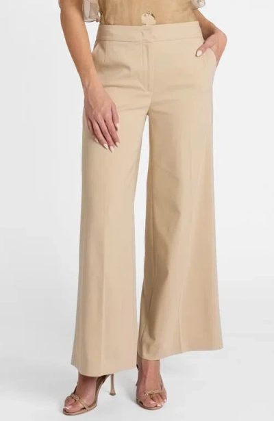 Santorelli Thea Cropped Wide Leg Pants In Brown