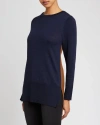 Santorelli Tori Color Block Knit Sweater In Space Blue