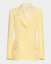 Santorelli Two-button Soft Stretch Crepe Jacket In Yellow