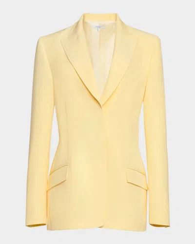 Santorelli Two-button Soft Stretch Crepe Jacket In Yellow