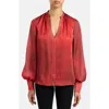Santorelli Willow Buttoned Blouse In Red