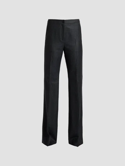 Santorelli Women's Beth Checked Virgin Wool Flared Pants In Black