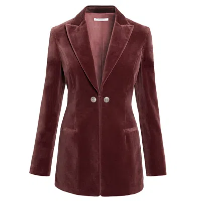 Santorelli Women's Brown Milli Long Velvet Jacket In Luxury Stretch Velvet