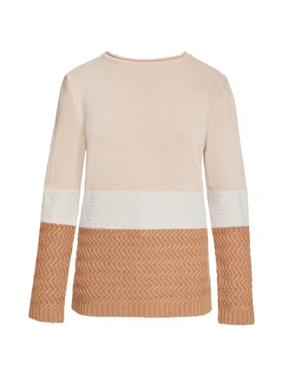 Santorelli Women's Colorblocked Wool-blend Sweater In Beige