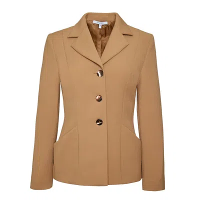 Santorelli Febe Crepe Jacket With Bucket Pockets In Brown