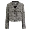 Santorelli Women's Neutrals Regina Relaxed Fit Jacket In Modern Tweed In Black