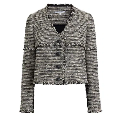 Santorelli Women's Neutrals Regina Relaxed Fit Jacket In Modern Tweed In Black