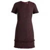Santorelli Melania Short Sleeve Shift Dress In Brown