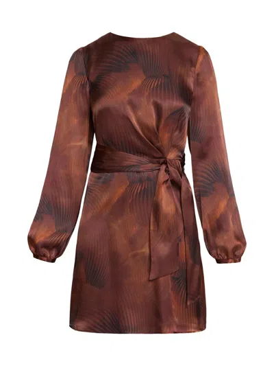 Santorelli Women's Silk-blend Charmeuse Minidress In Brown