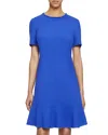 Santorelli Manta Fringe-trim Tweed Mini Dress In Violet Blue