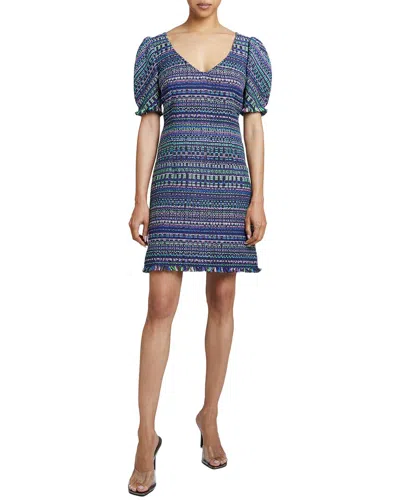 Santorelli Wool-blend Bianca Shift Dress In Blue