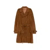 Santoro Belted Double-breasted Coat In Brown