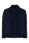 Santoro 海军蓝色绒面革夹克 In Blue