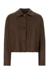 Santoro Buttoned Leather Jacket In Brown