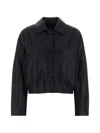 Santoro Button-fastening Leather Jacket In Black