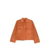 Santoro Flap-pocket Suede Jacket In Orange