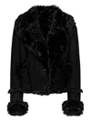 Santoro Fur Leather Jacket In Black