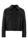 Santoro Buttoned Leather Jacket In Black