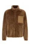 Santoro Reversible Camel Shearling Jacket In Brown