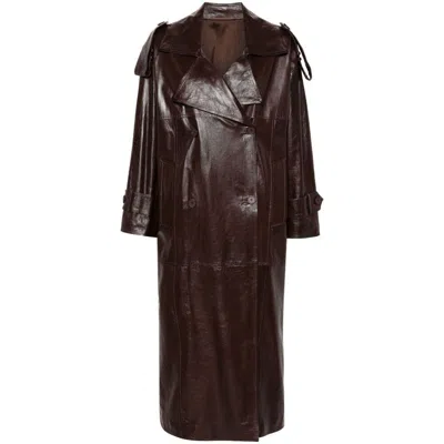 Santoro Leather Outerwears In Brown