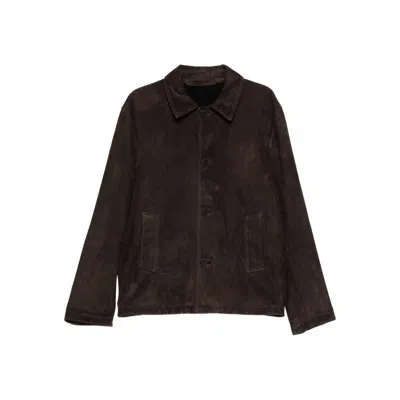 Santoro Leather Outerwears In Brown