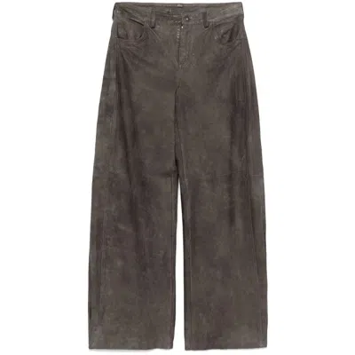 Santoro Leather Trousers In Brown