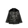 Santoro Shearling-collar Double-breasted Jacket In Black