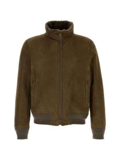 Santoro Shearling-lined Jacket In Brown
