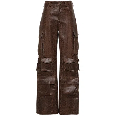 Santoro Snakeskin-effect Straight-leg Cargo Pants In Multi