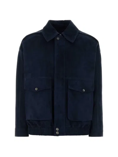 Santoro Suede Jacket In Blue