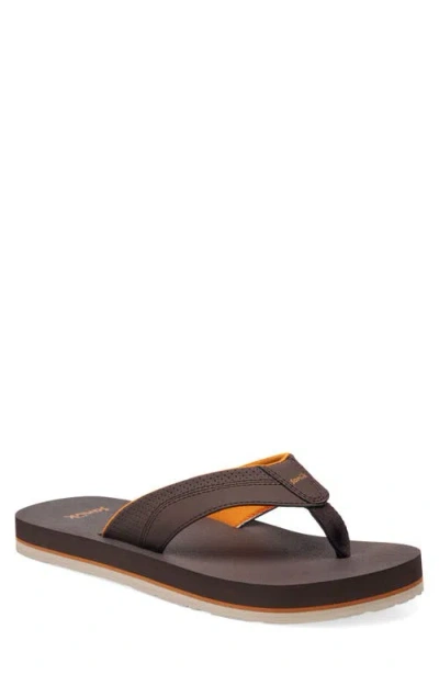 Sanuk Beer Cozy Iv Flip Flop In Brown