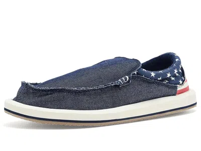 Sanuk Chiba Novelty Men's Sandals Rwb Denim: 8 D - Medium In Blue