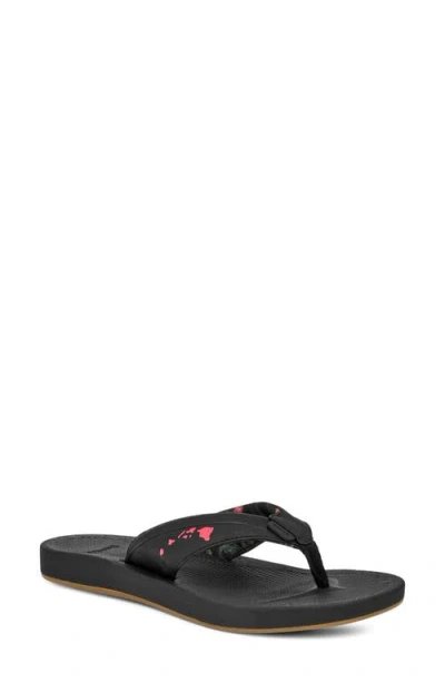 Sanuk Cosmic Aquarius Water Friendly Flip Flop In Black