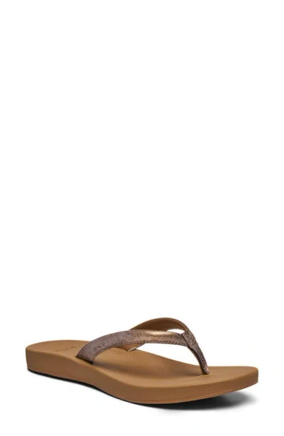 Sanuk Cosmic Shores Water Friendly Flip Flop In Brown