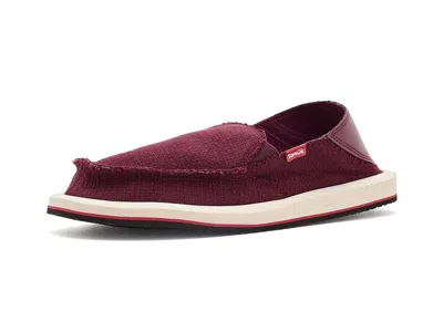 Sanuk Donna Novelty Women's Flat Shoes Windsor Wine: 6 B - Medium In Burgundy