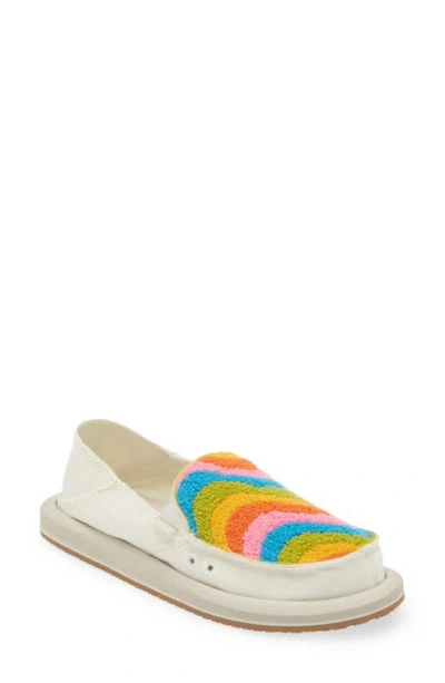 Sanuk Donna Rainbow Slip-on Sneaker In White Multi