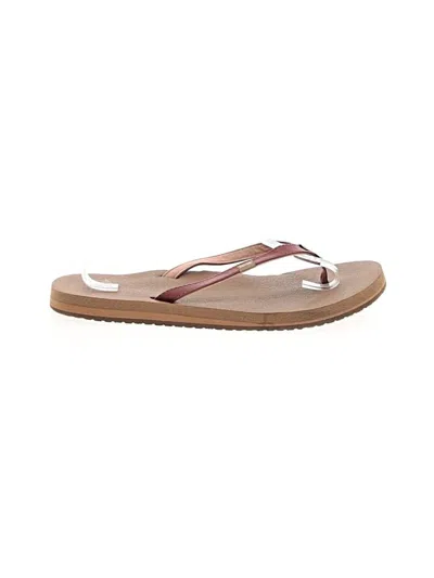 Pre-owned Sanuk Flip Flops In Burgundy