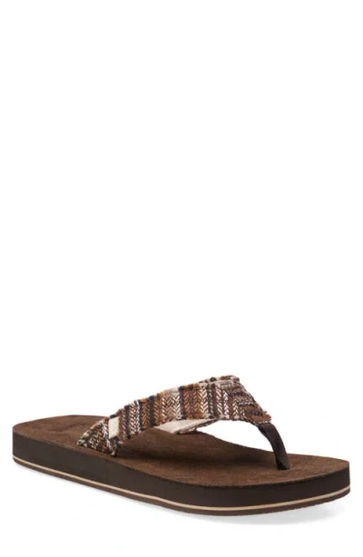Sanuk Fraid Not Flip Flop In Brown