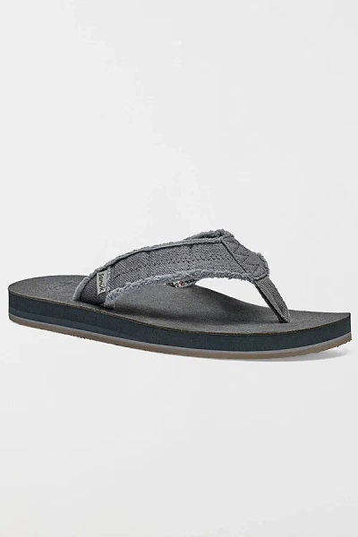 Sanuk Fraid Not St Sandals In Charcoal, Men's At Urban Outfitters In Black