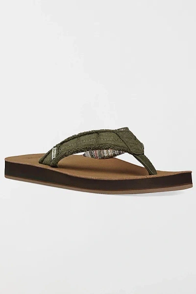 Sanuk Fraid Not St Sandals In Dark Olive, Men's At Urban Outfitters In Blue