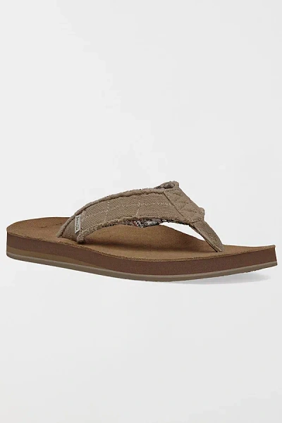 Sanuk Fraid Not St Sandals In Natural, Men's At Urban Outfitters In Black