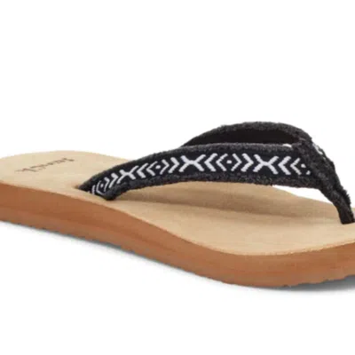 Sanuk Fraidy Tribal Flip Flop In Black