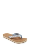 Sanuk Happy Placer Daisy Flip Flop In White